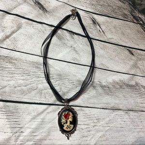 Gothic Cameo Skeleton Lolita Profile Necklace